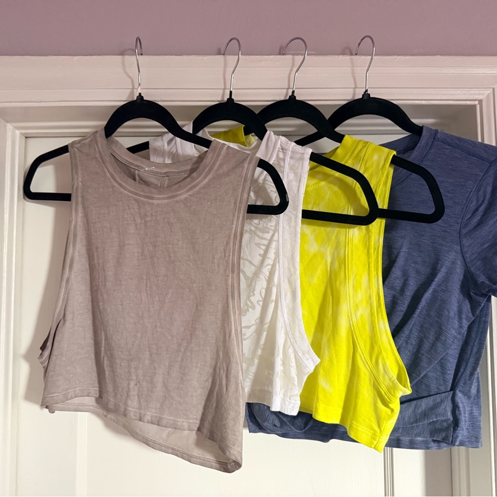 lululemon athletica Crop Tops - Tan, White, Yellow, Blue